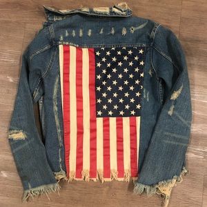 American Flag Unif Denim Jacket